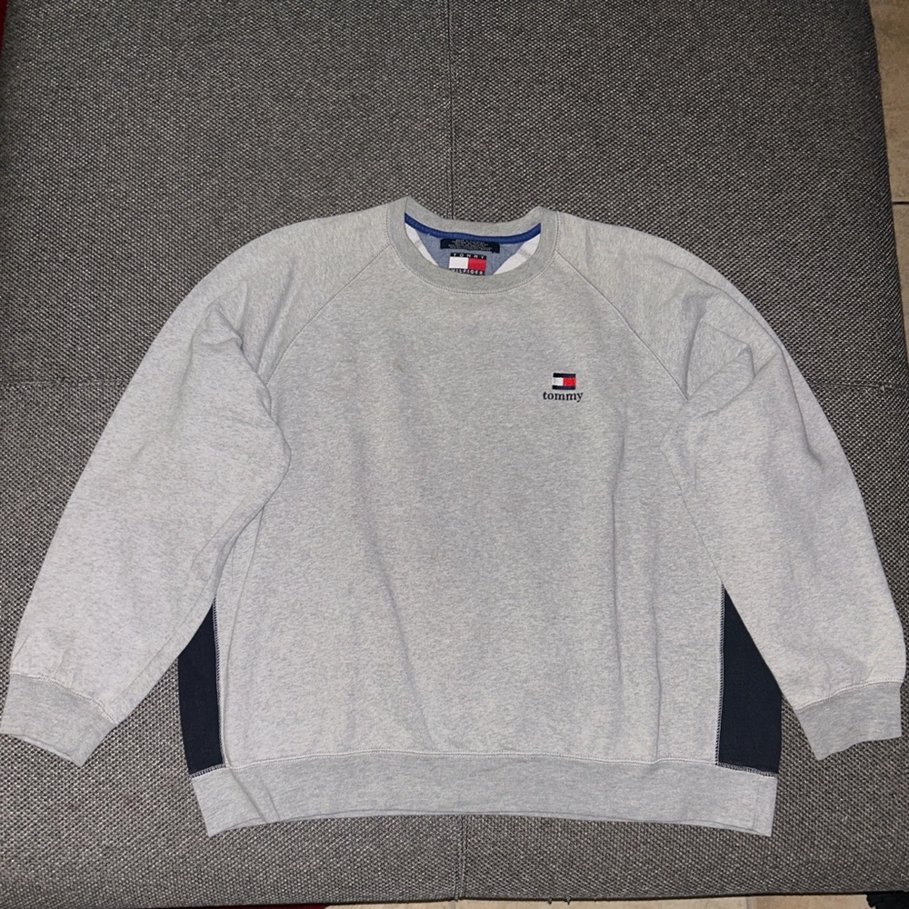 Vintage 90s Tommy Hilfiger Gray Womens Sweater XL